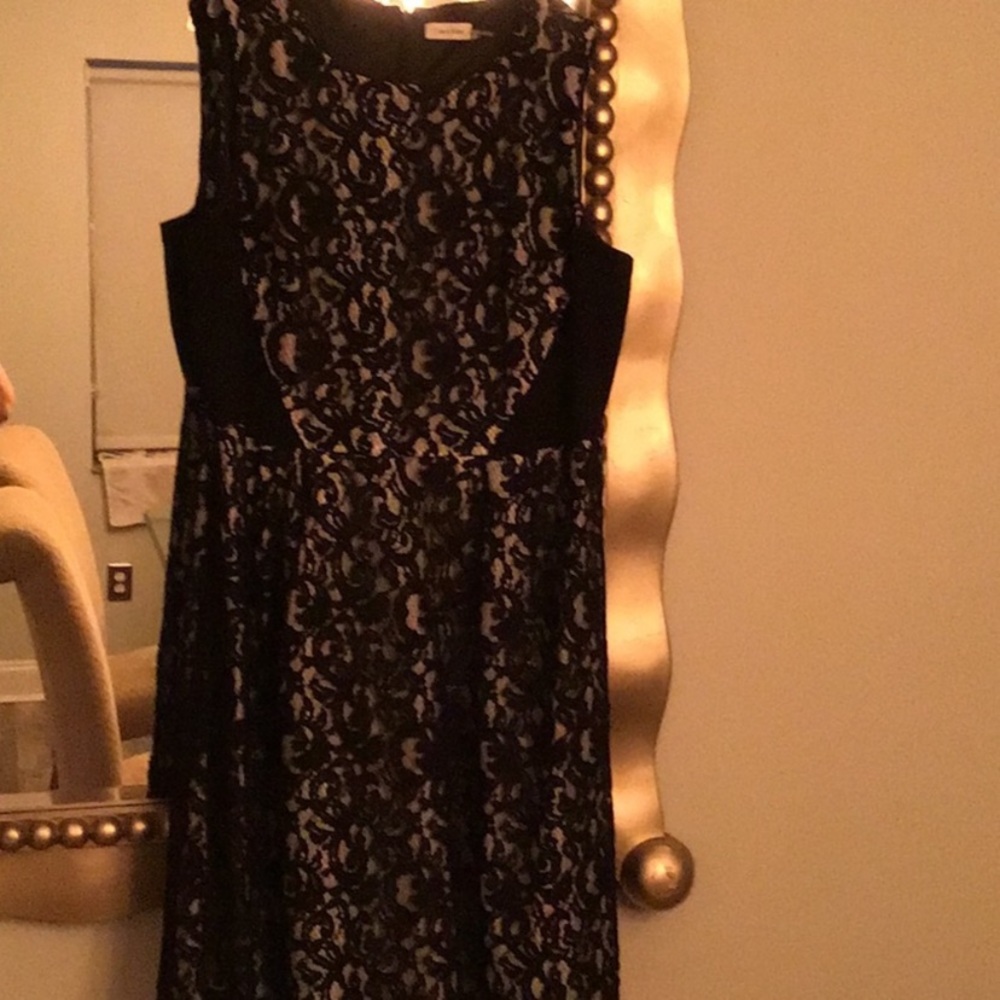 Calvin Klein size 18w, black & white lace dress